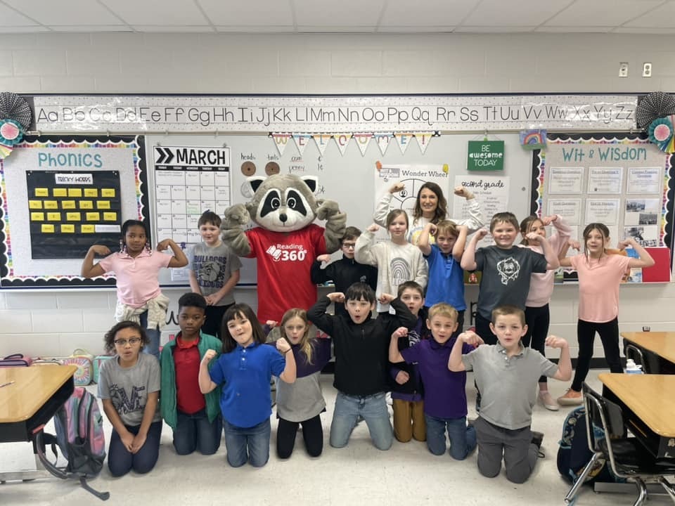 Riley the Reading Raccoon Visits MES