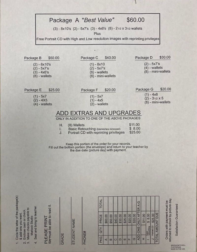 Picture order form